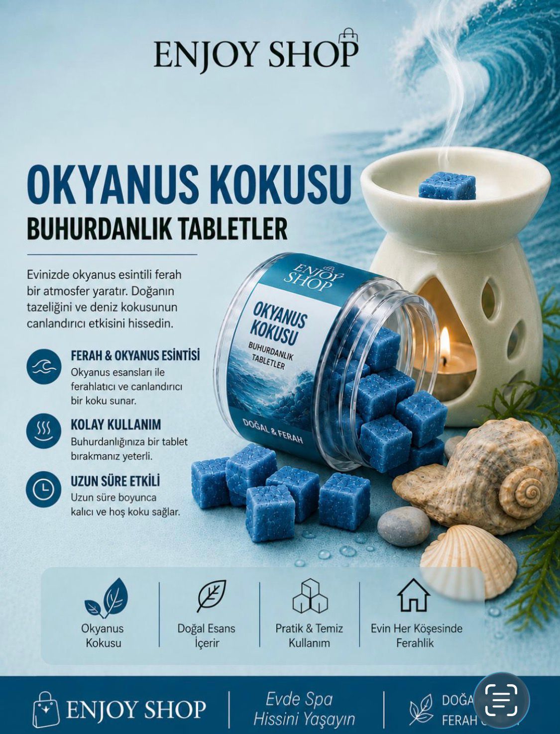 Okyanus Kokusu Buhurdanlık Tabletler