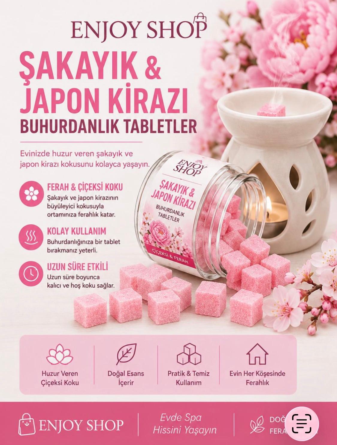 Şakayık & Japon Kirazı Buhurdanlık Tabletler