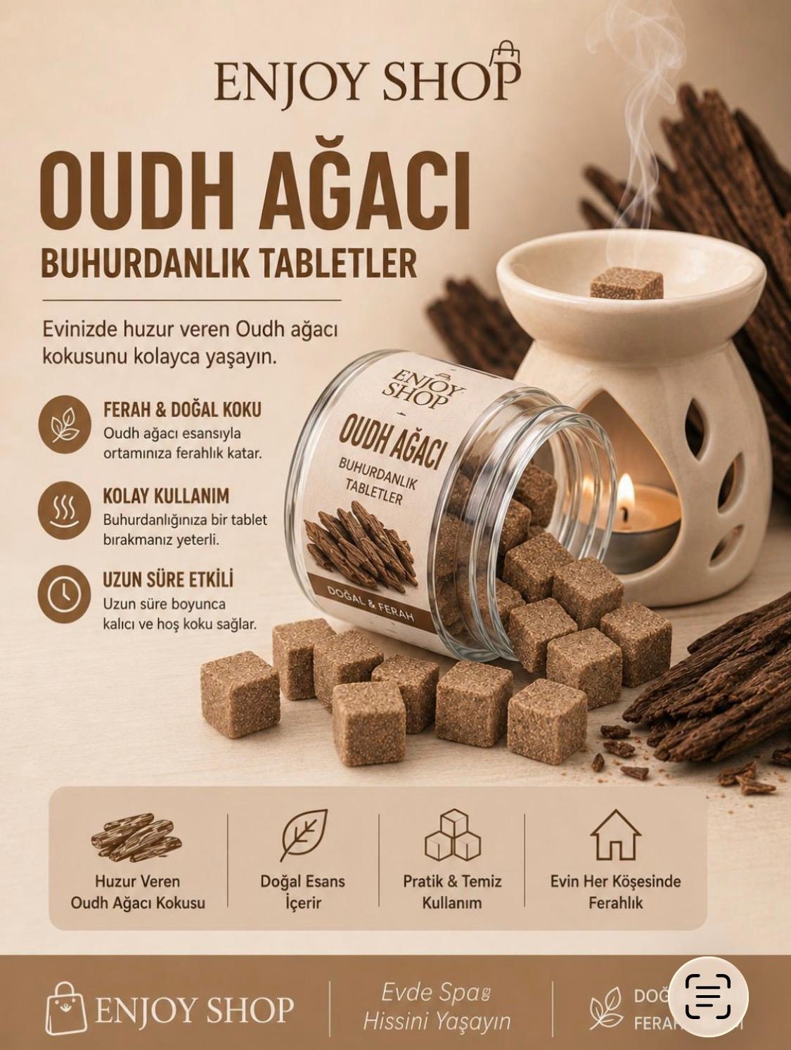 Oudh Ağacı Buhurdanlık Tabletler