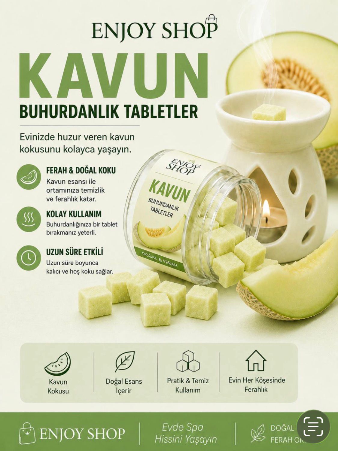 Kavun Buhurdanlık Tabletler